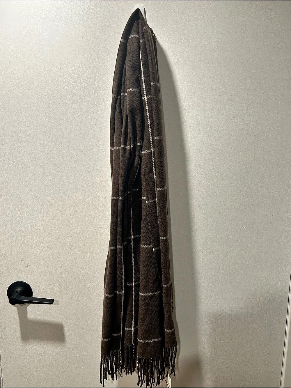 Love & Lore Brown Plaid Fringe Scarf | NWT